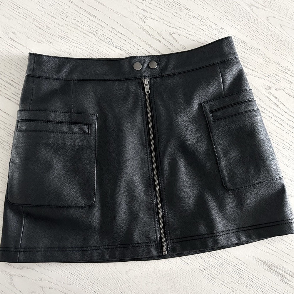 Free People Leather Mini Skirt